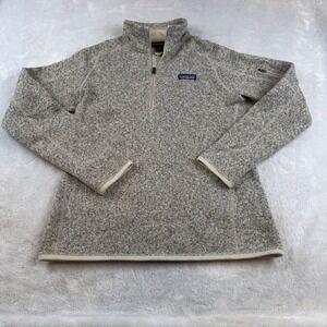 Patagonia Women's Fleece Pullover Half‎ Zip Better Sweater Size M Speckled Beige